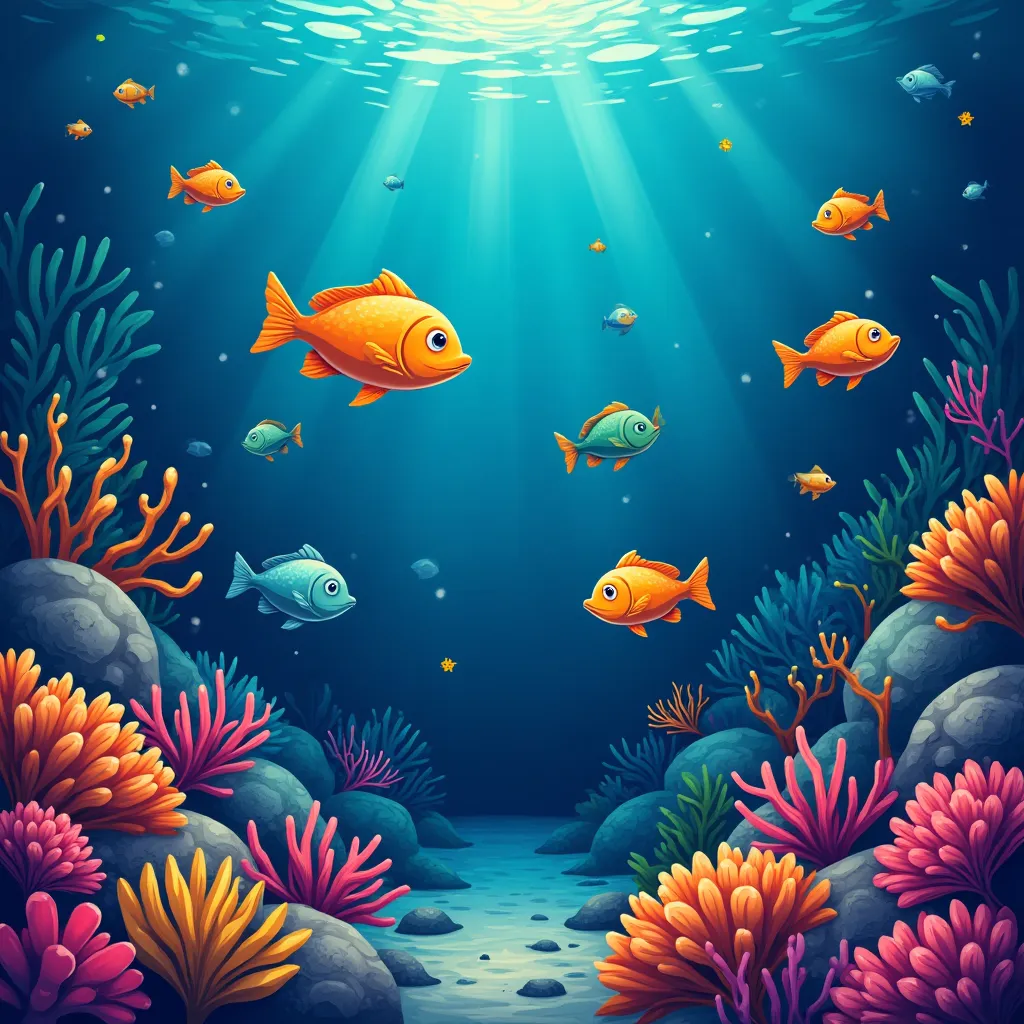 fairplay fishing arcade underwater scene with golden fish